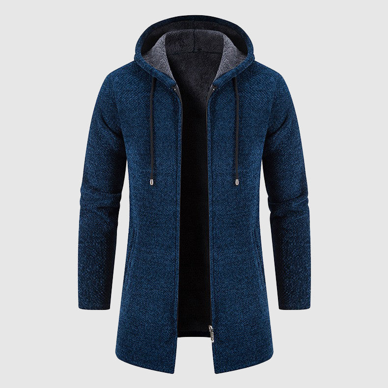Theodore Willow Langford long jacket woven pattern cotton-polyester blend with adjustable drawstrings