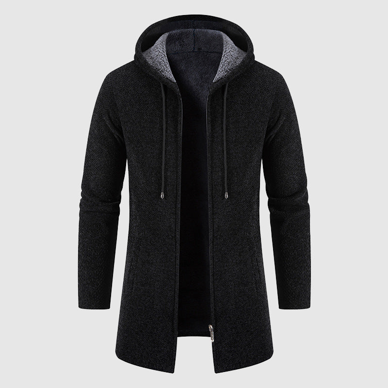 Theodore Willow Langford long jacket woven pattern polyester cotton blend with adjustable drawstrings