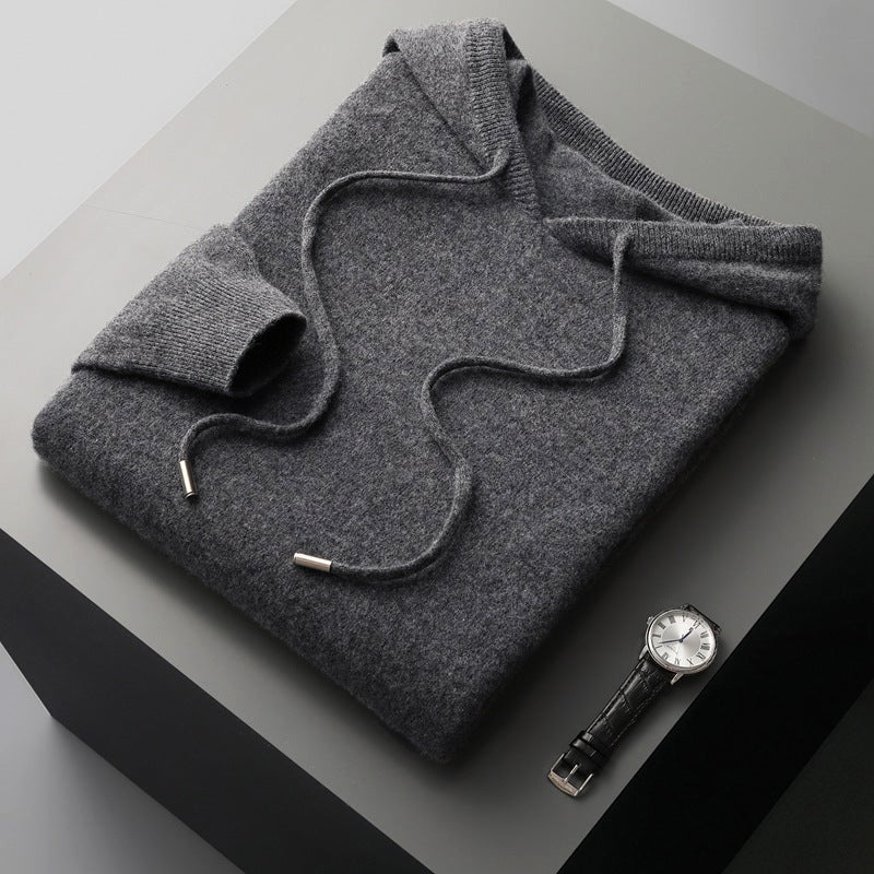 Theodore Willow premium merino wool hoodie in neutral tone, relaxed fit with soft luxurious texture