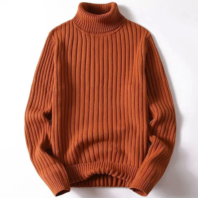 Ivory roll top knit sweater soft cotton-acrylic blend cozy winter pullover with elegant turtleneck