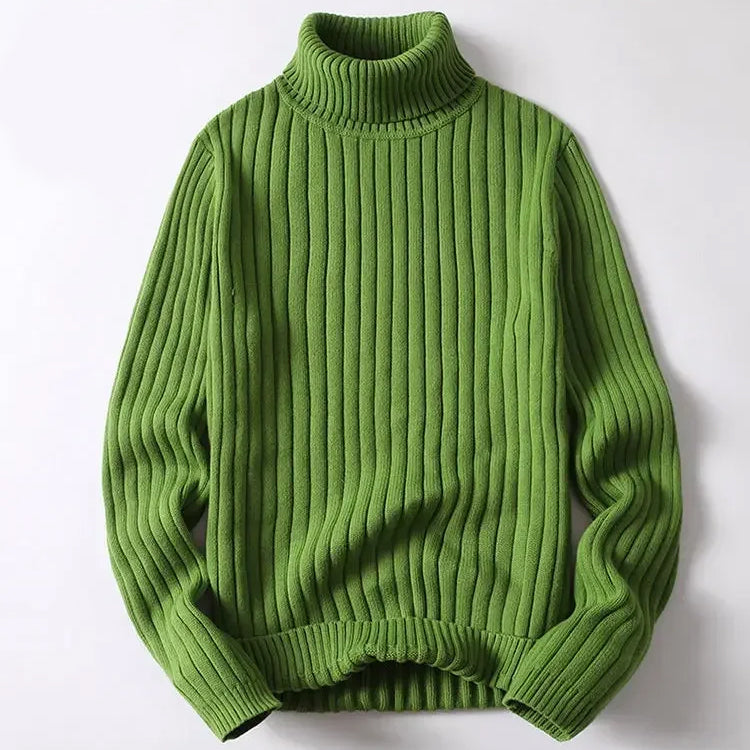 Theodore Willow roll top sweater in warm neutral tones, soft knit cotton-acrylic blend cozy fit