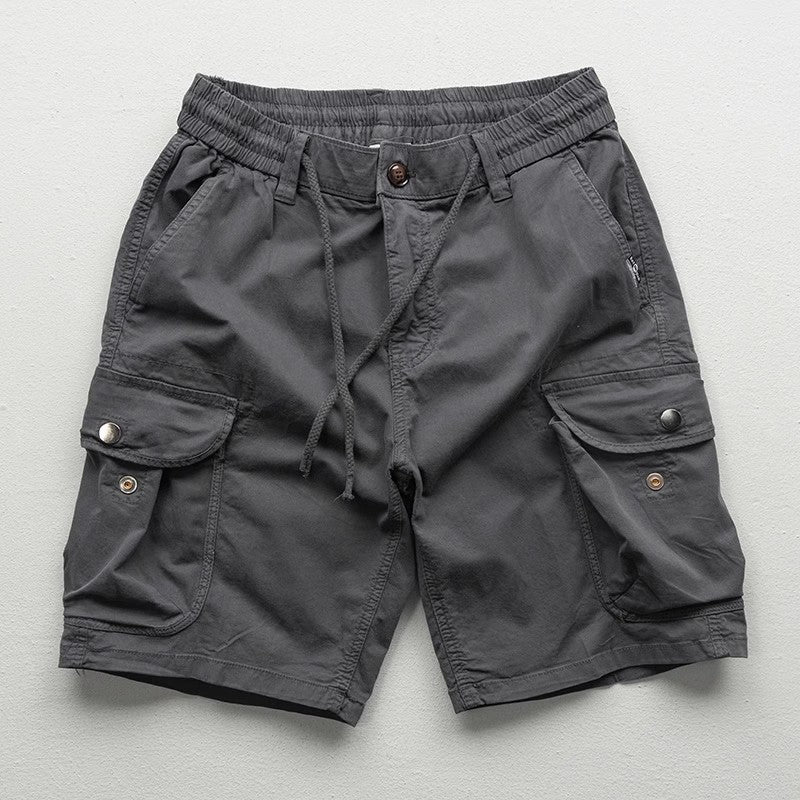 Theodore Willow men's cargo shorts relaxed loose fit micro-bounce elastic waist versatile summer style