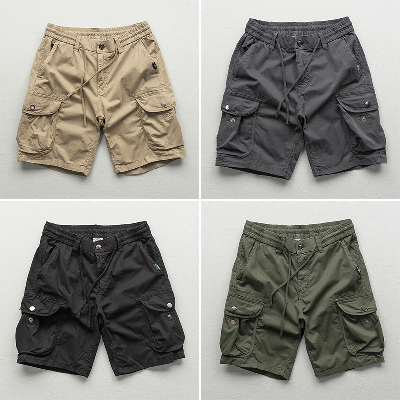 Theodore Willow men's cargo shorts relaxed fit micro-bounce elastic waistband versatile summer style