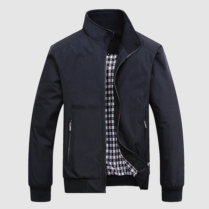 Theodore Willow Veneto lightweight bomber jacket with stand collar, elastic cuffs, zipper closure