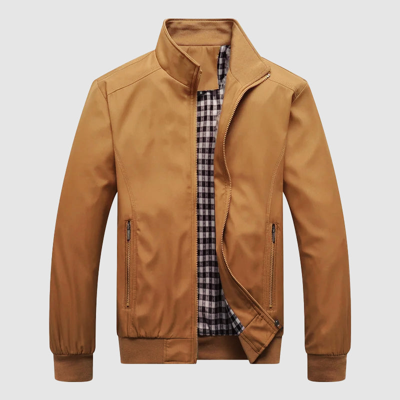 Theodore Willow Veneto lightweight bomber jacket with stand collar, elastic cuffs, zipper closure, seasonal style