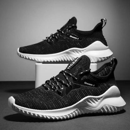 Jim Pulse dual-tone mesh trainers with sock-like fit, lightweight shock-absorbing sole for men