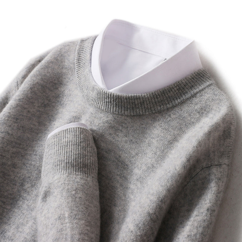 Tocco di Wool Sweater Roberto Russo luxury knit pullover in neutral tone classic refined silhouette