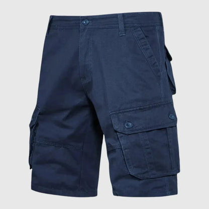 Men's cotton twill cargo shorts multi-pocket relaxed fit breathable outdoor adventure wear