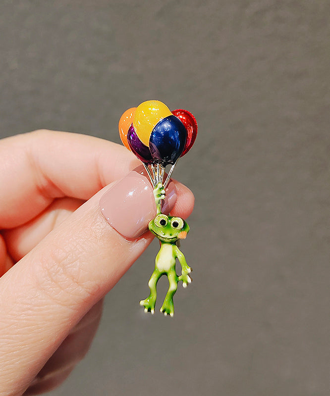 Broches uniques en alliage arc-en-ciel avec effet coulant et grenouille - Wavlynn