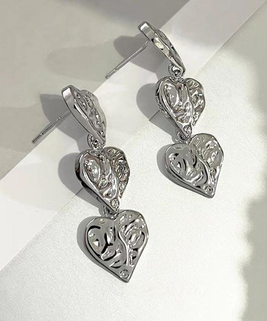 Boucles d'oreilles pendantes uniques en alliage de soie et métal Love - Wavlynn
