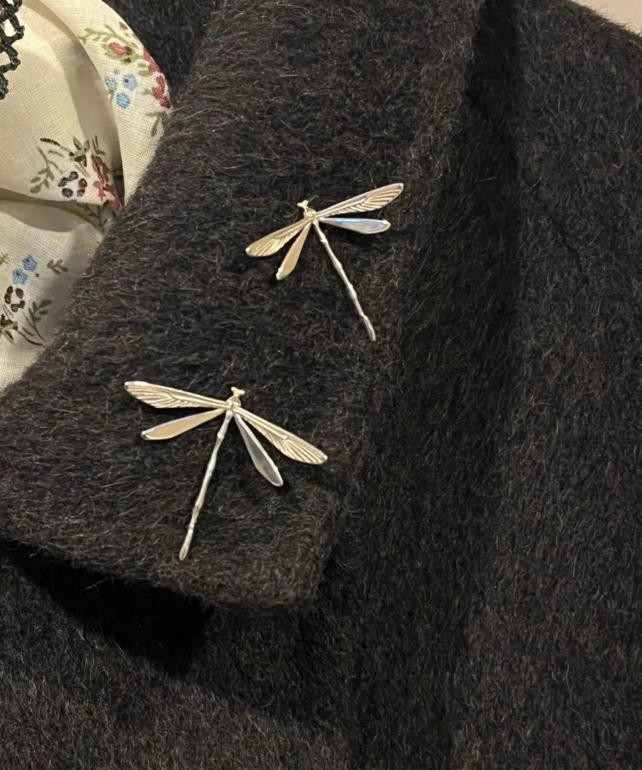 Broches libellules uniques en argent sterling surdoré - Wavlynn