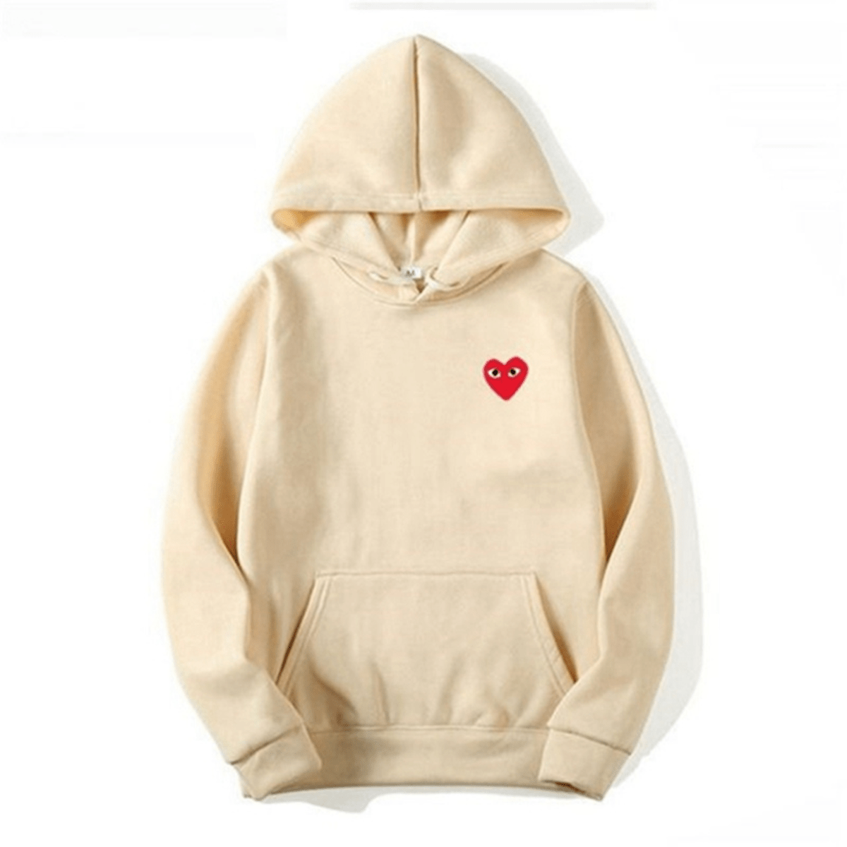 Ella women's heart embroidered pullover hoodie in cozy casual fit with subtle chest heart detail