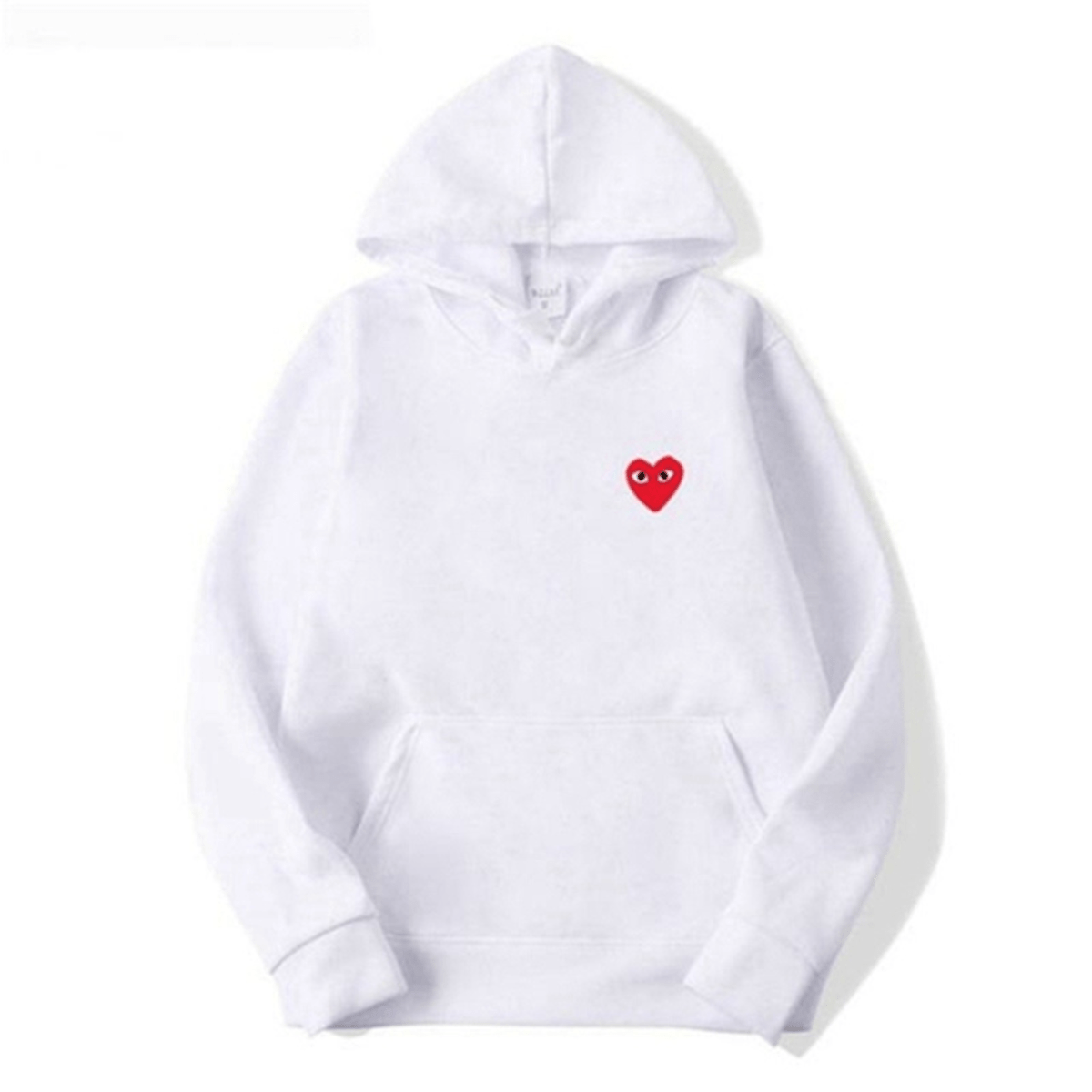 Women's pink pullover hoodie with heart embroidery, cozy casual fit, kangaroo pocket, everyday warmth