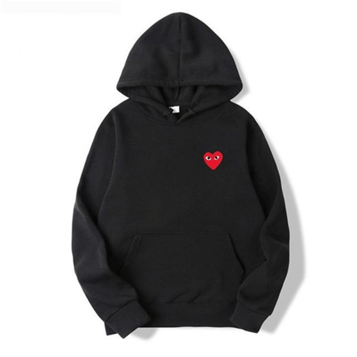 Ella women's heart embroidered pullover hoodie in cozy casual fit with playful chest detail