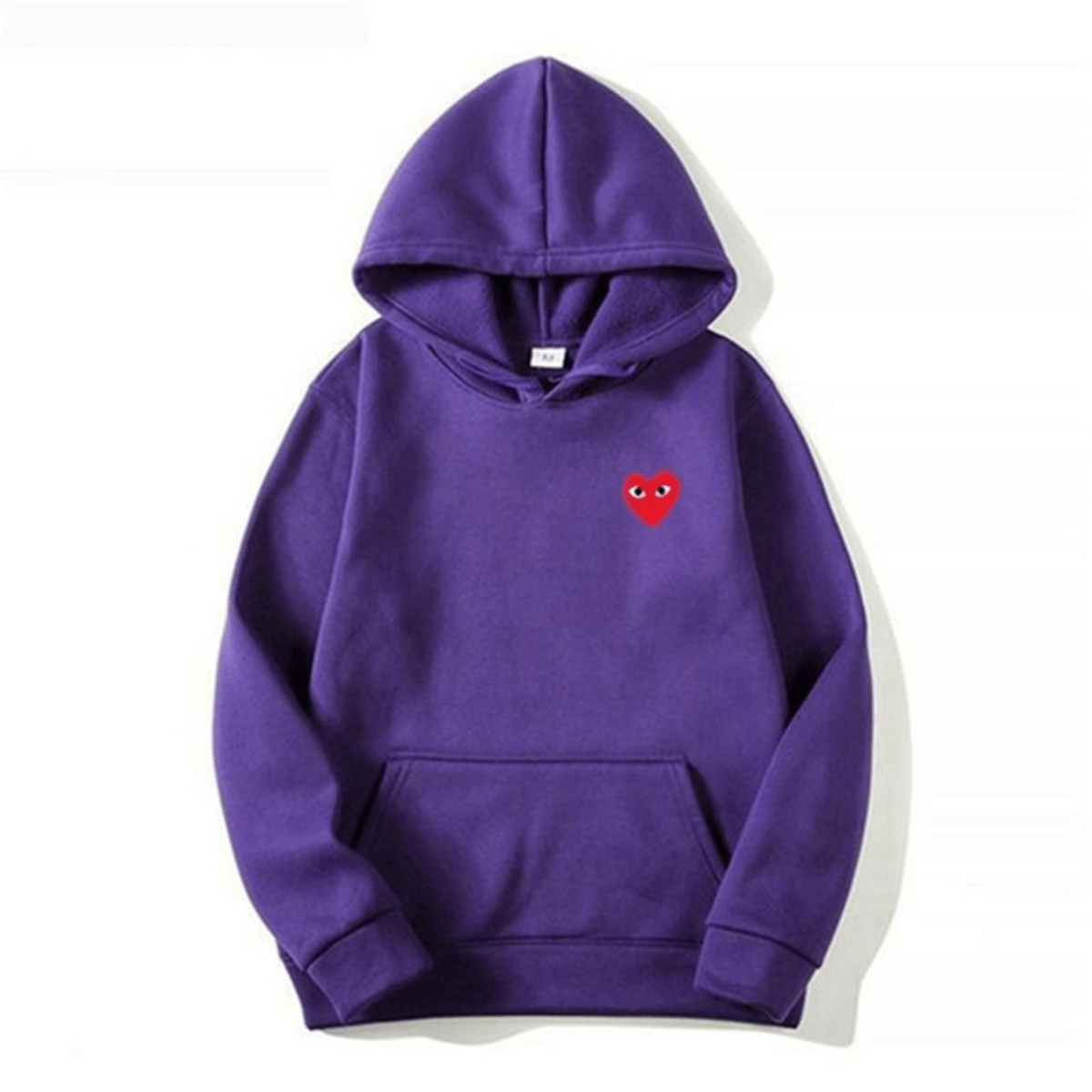 Ella women's heart embroidered pullover hoodie in cozy casual fit with charming chest detail