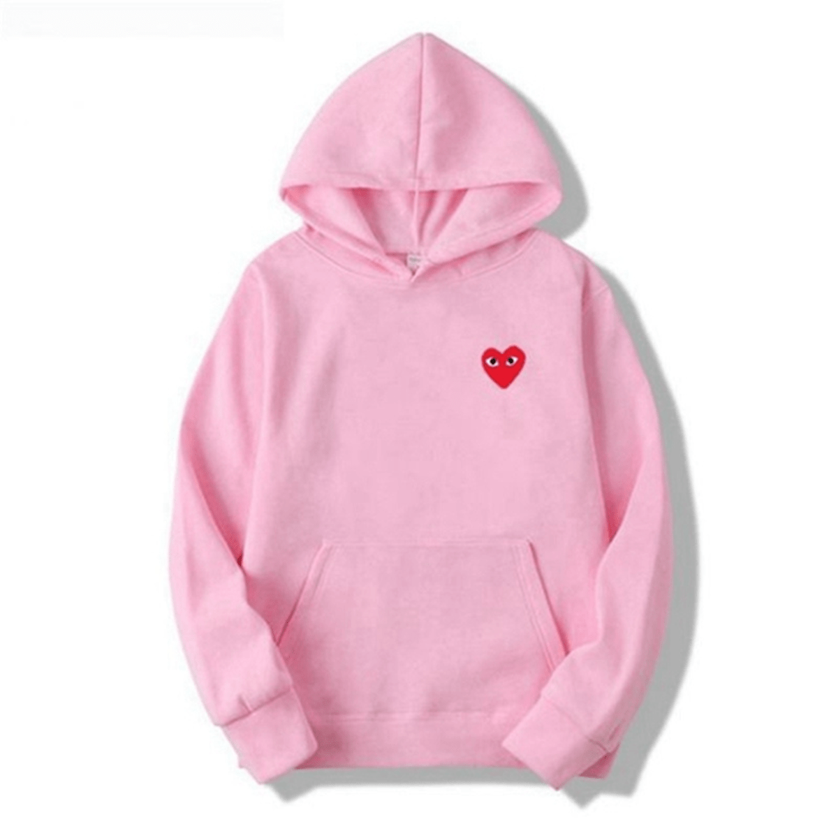 Ella women's heart embroidered pullover hoodie in cozy casual fit with playful heart detail