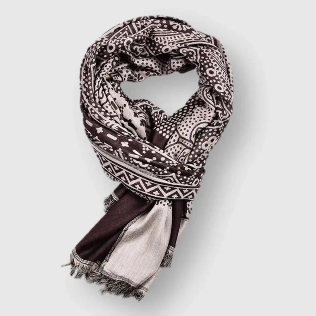 Unisex lightweight cotton patterned scarf in vibrant colors, soft breathable versatile style