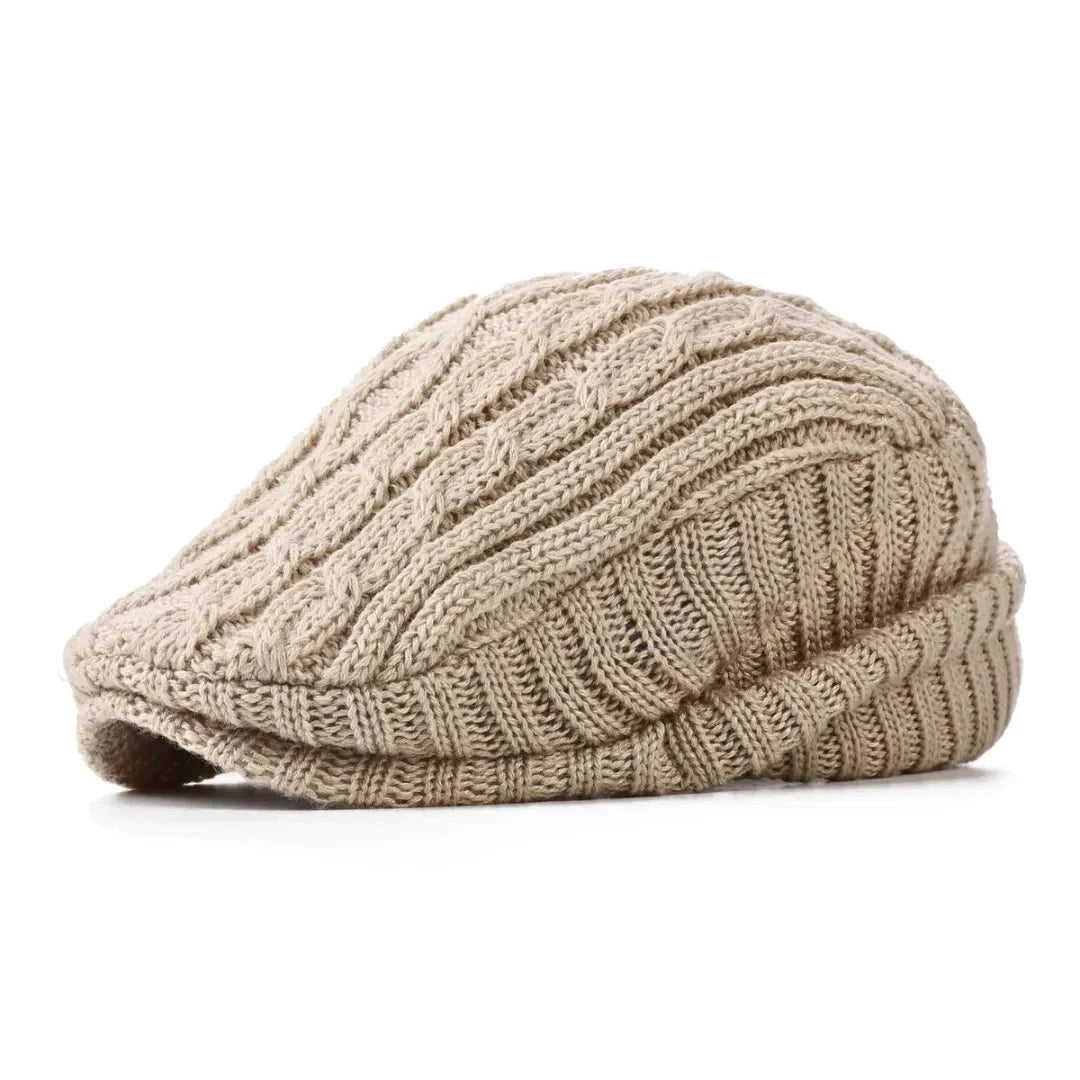 Charcoal gray unisex knit beanie with fleece-lined interior and full ear coverage for winter warmth