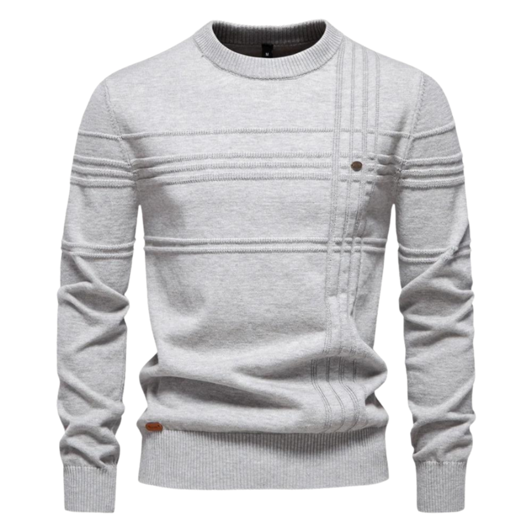 Men's checkered sweater in classic pattern, modern slim fit with refined elegant design