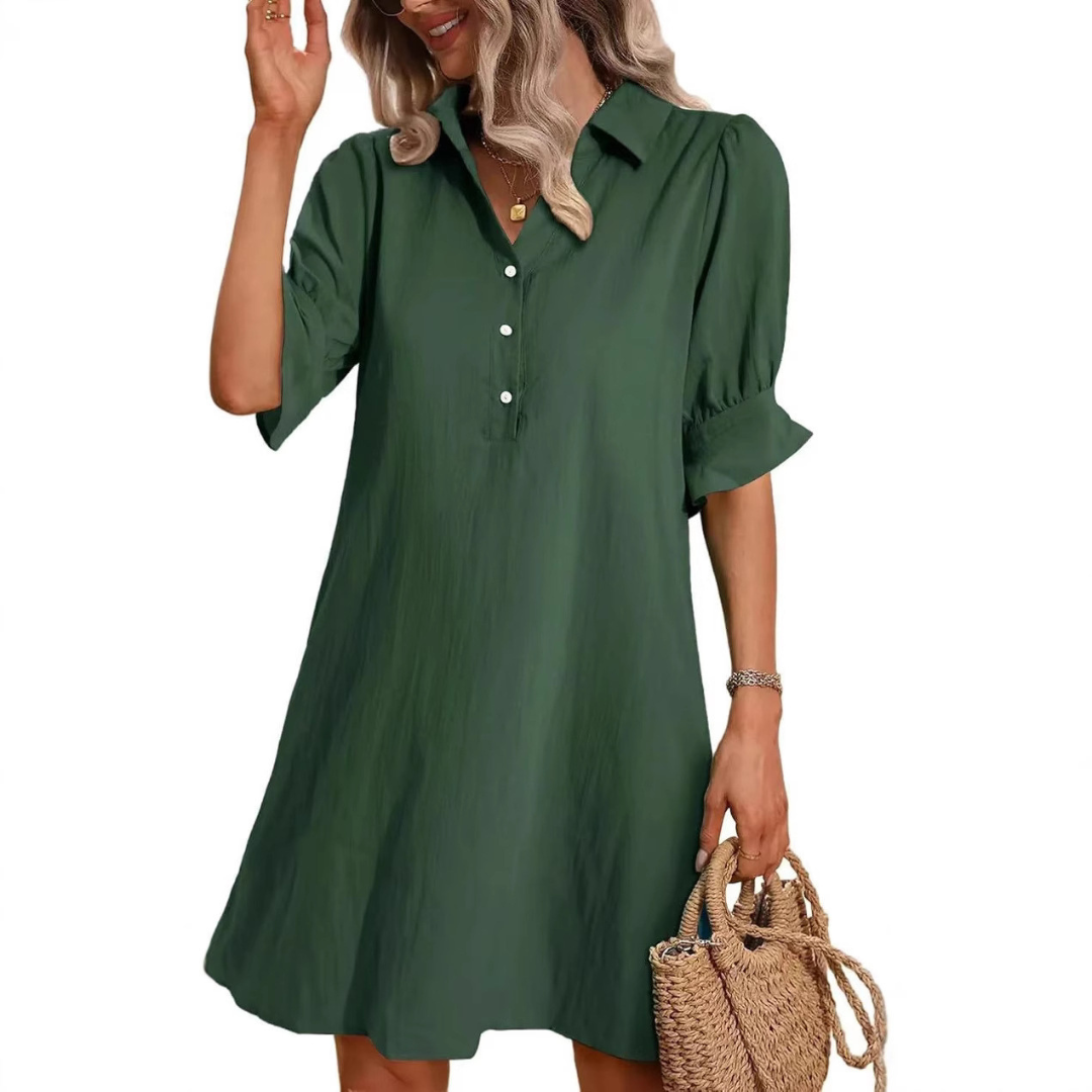 Georgia elegance button-down shirt dress flattering silhouette casual refined style everyday comfort