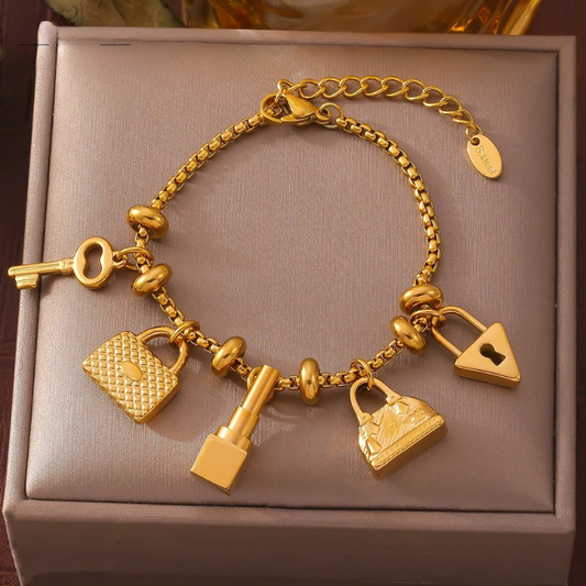 Aurelia Gold-Plated Charm Bracelet - Wavlynn