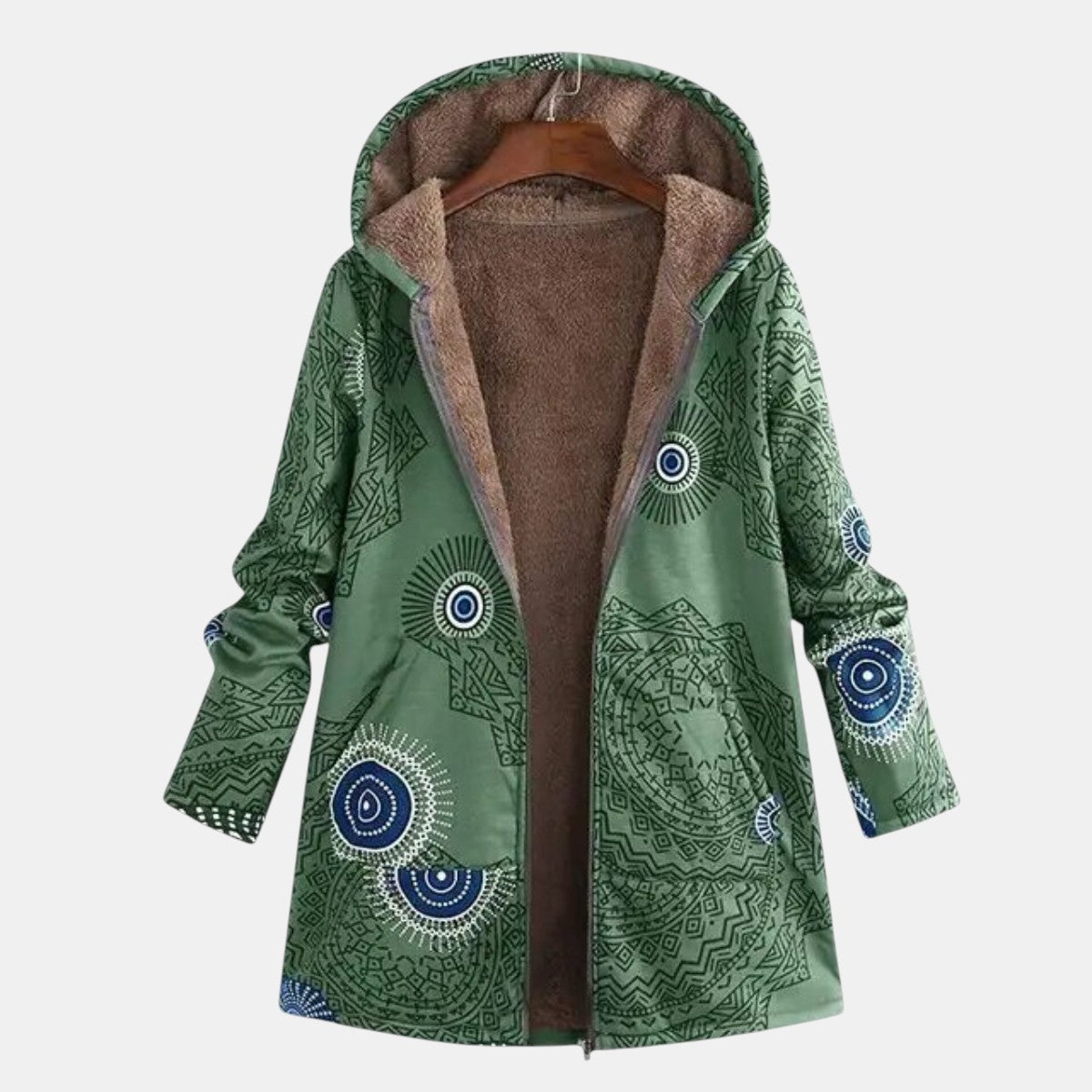 Multicolor tribal pattern women's structured jacket with bold artistic print and flattering relaxed fit
