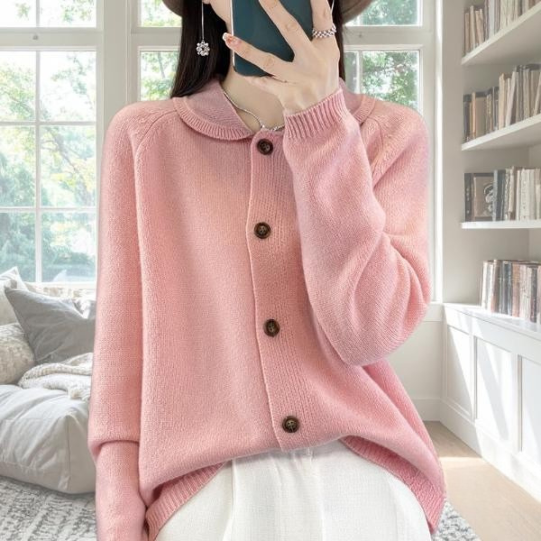Adaline casual fit cardigan soft cozy layering piece in relaxed silhouette for everyday style