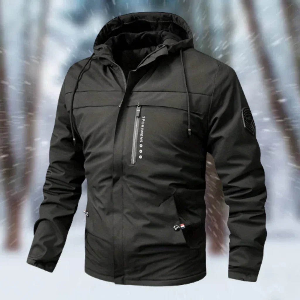 Wavlynn men's navy hooded waterproof jacket tailored fit with zipper pockets outdoor style