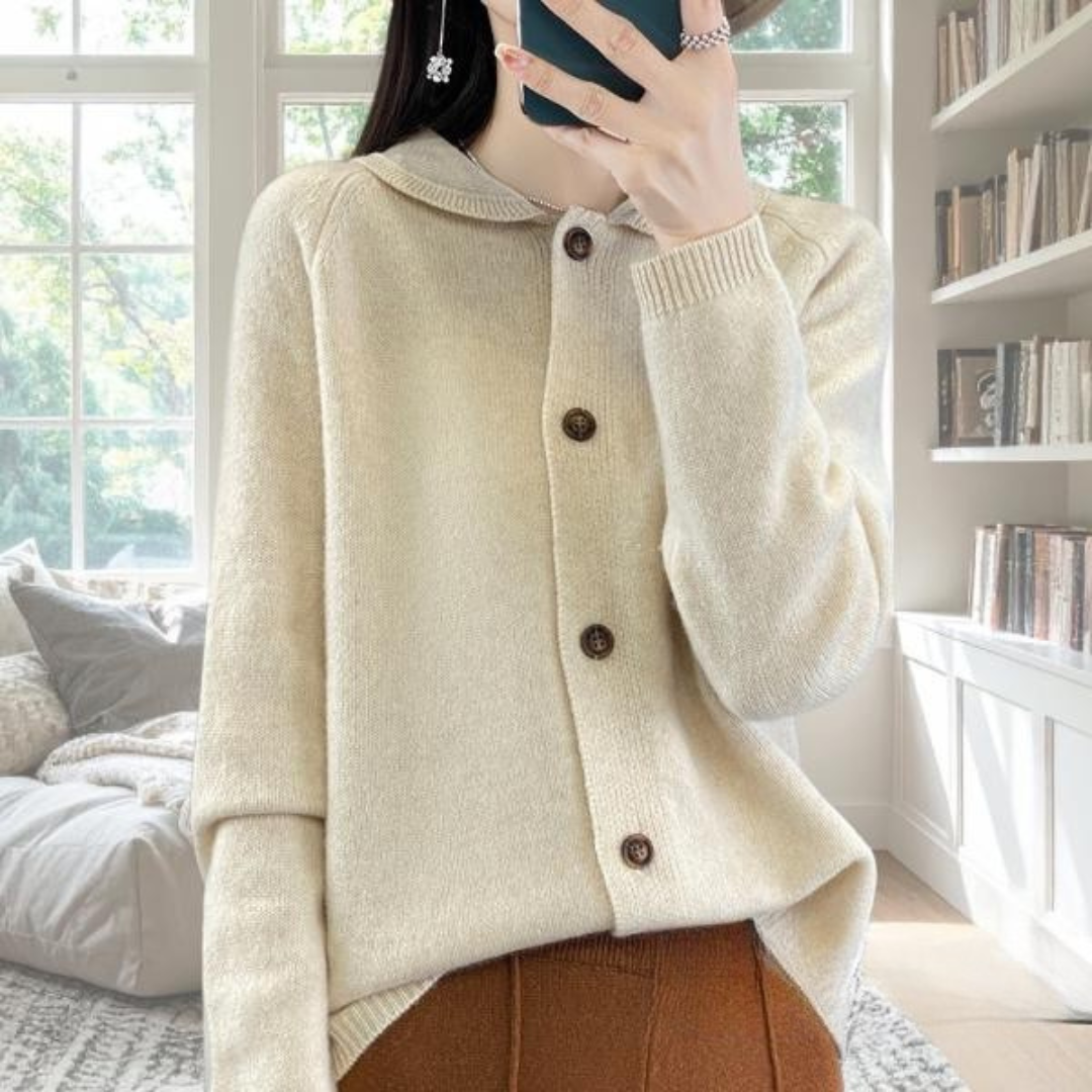 Adaline casual fit cardigan soft cozy layering piece in relaxed silhouette for everyday style