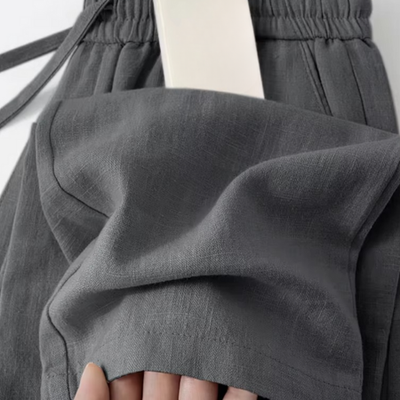 Men's straight fit cotton linen pants wide leg casual trousers lightweight breathable everyday comfort