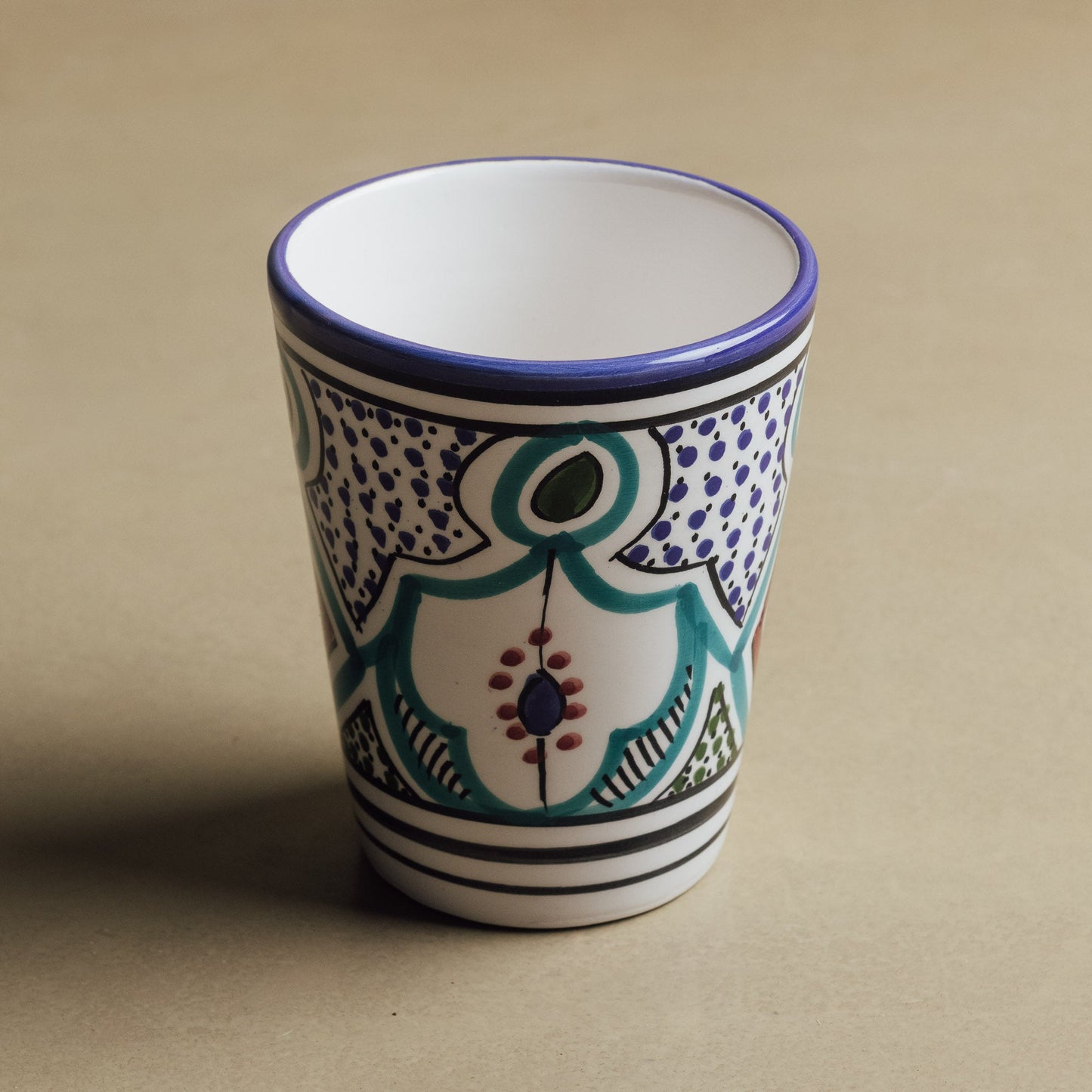 Fez Blue Green Cup - Moroccan Dinnerware - Wavlynn