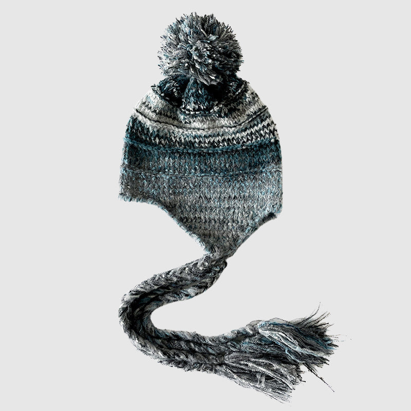 Valentina Rossi Aurora Dreams knitted winter hat in bold multicolor soft yarn handcrafted design