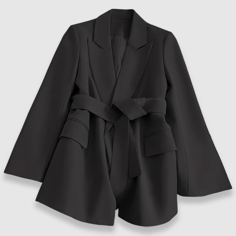 Valentina Rossi women's belted blazer lapel collar tailored fit polyester blend vibrant hues