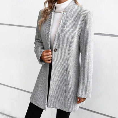Valentina Rossi regal jacquard coat with intricate woven pattern, sophisticated full-length silhouette
