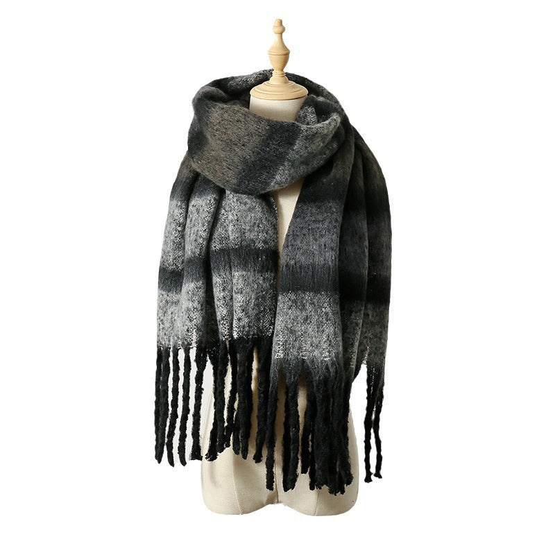 Valentina Rossi Twilight Bloom floral scarf in twilight hues, silky poly-blend with versatile generous length