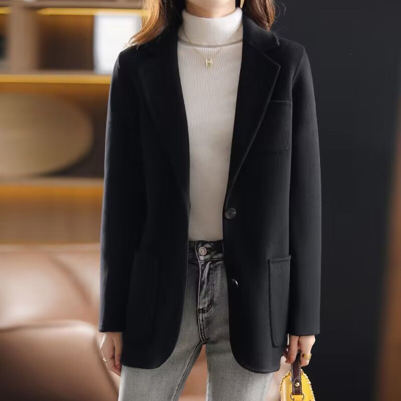 Valentina Rossi Divine Allure wool-poly blend overcoat, luxurious sartorial cut in timeless fashion-forward style