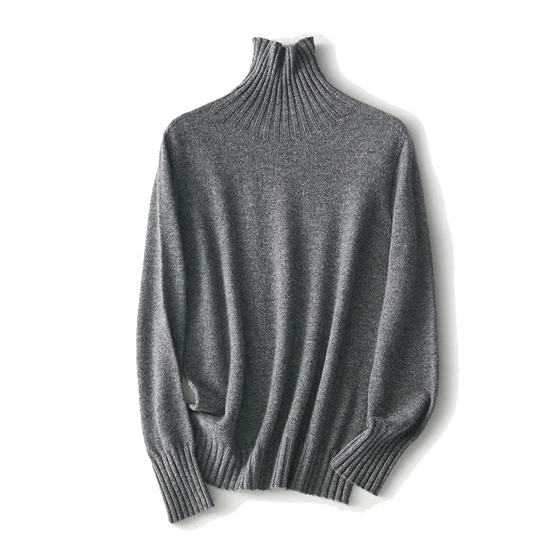 Valentina Rossi ivory turtleneck sheep wool sweater, luxurious soft knit everyday essential