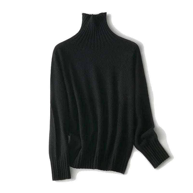 Valentina Rossi ivory turtleneck sheep wool sweater, luxurious soft knit everyday essential