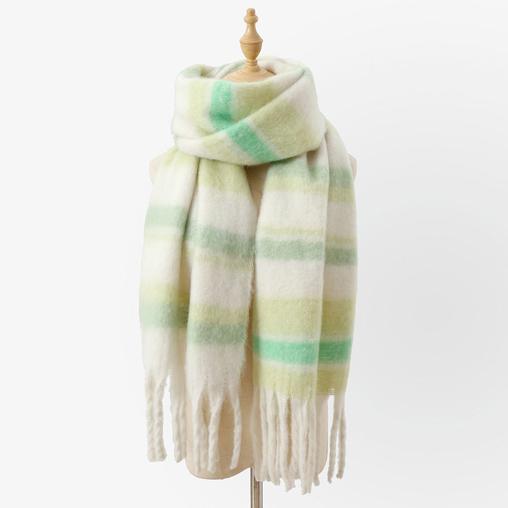 Valentina Rossi multicolor chunky knit winter scarf with HeatLock insulation poly-blend warmth