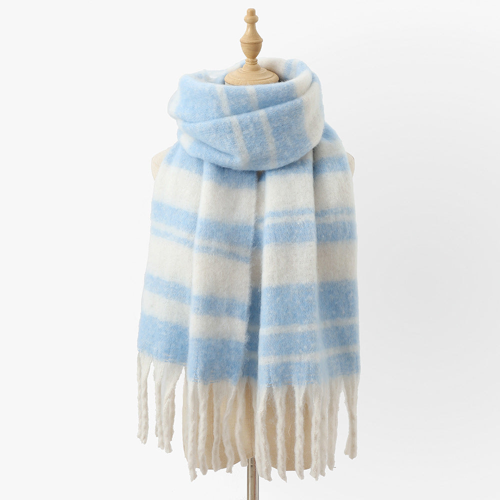 Valentina Rossi multicolor chunky knit winter scarf with HeatLock insulation poly-blend warmth