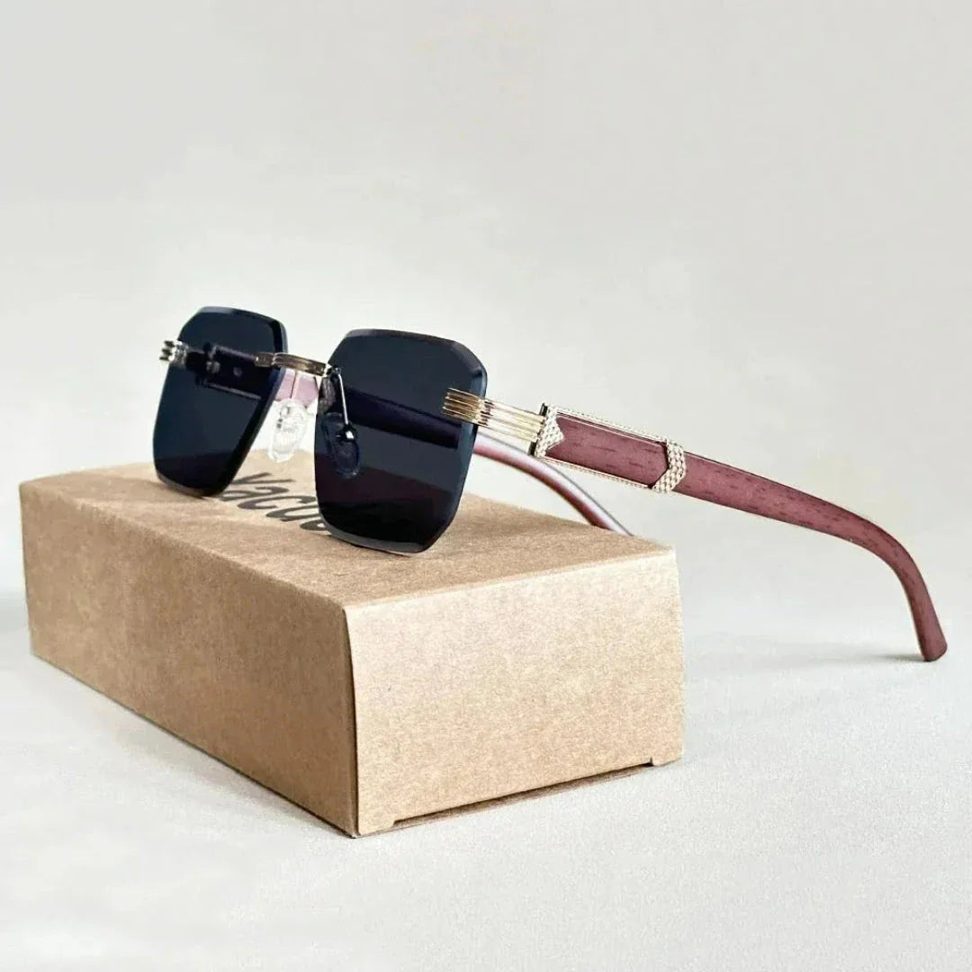 Rimless square gradient sunglasses for women with geometric modern frames and sleek minimalist silhouette