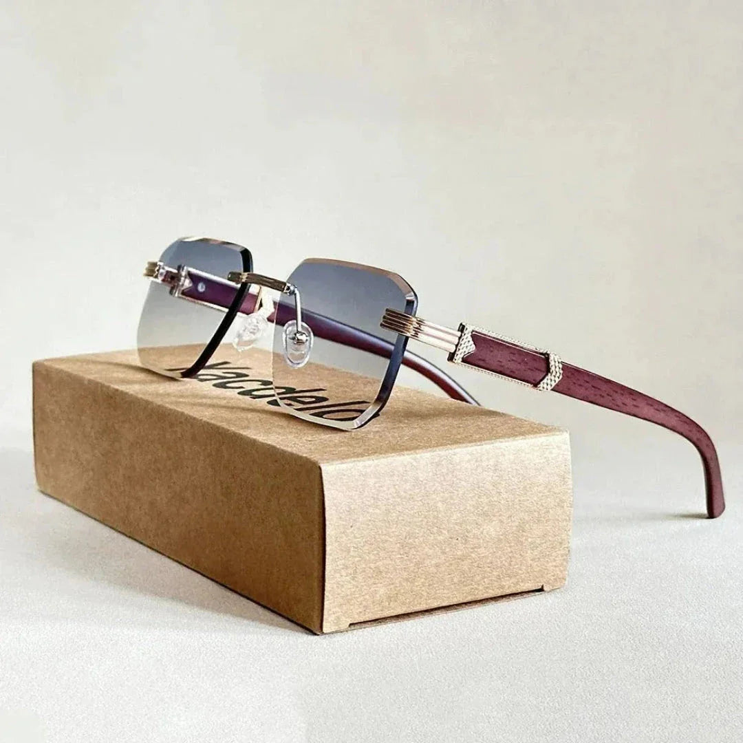 Rimless square gradient sunglasses for women with geometric modern frames and lightweight minimalist design