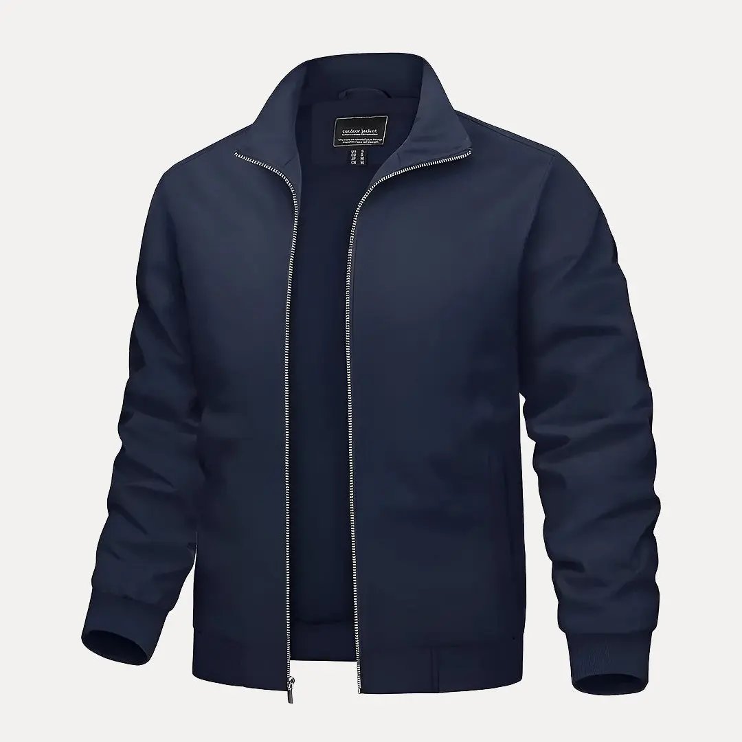 Vince stand collar bomber jacket lightweight waterproof design for outdoor and casual wear