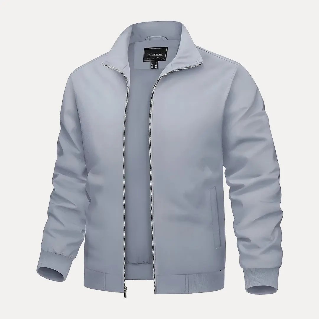 Vince stand collar bomber jacket lightweight waterproof design for outdoor and casual wear