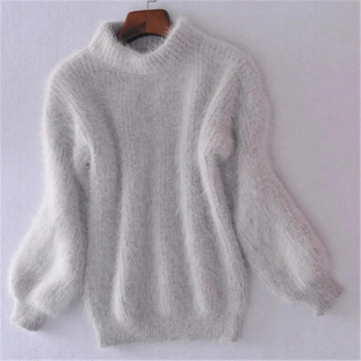Wavlynn Fiona women's high-neck knit sweater soft brushed texture versatile chic everyday warmth