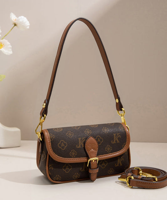 Micro sac vintage en similicuir jacquard marron - Wavlynn