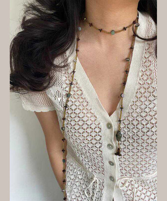 Collier vintage en argent sterling doré et perles surdorées - Wavlynn