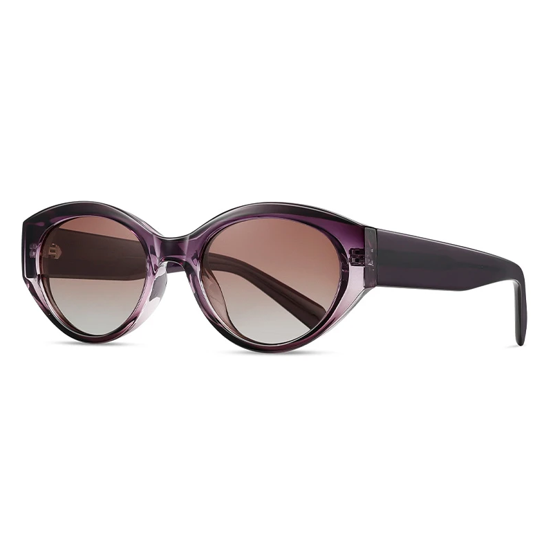 Viola retro sunglasses translucent sculpted frame gradient UV lenses rounded wide-arm silhouette