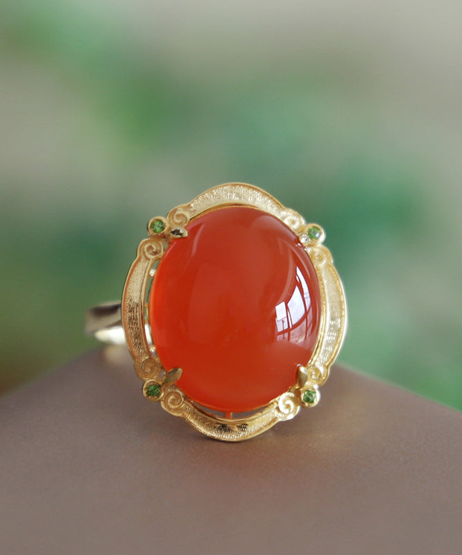 Bagues Vogue en or rouge 14 carats, zircon et agate - Wavlynn