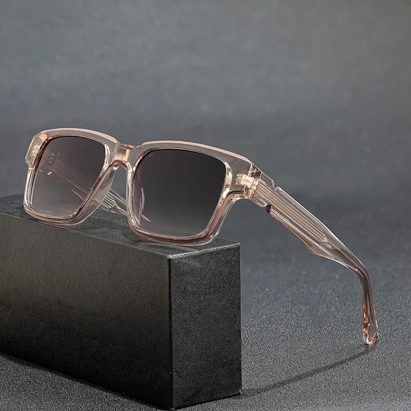 Vortex Urban Edge square sunglasses crystal clear frames black arms gradient UV400 lenses men